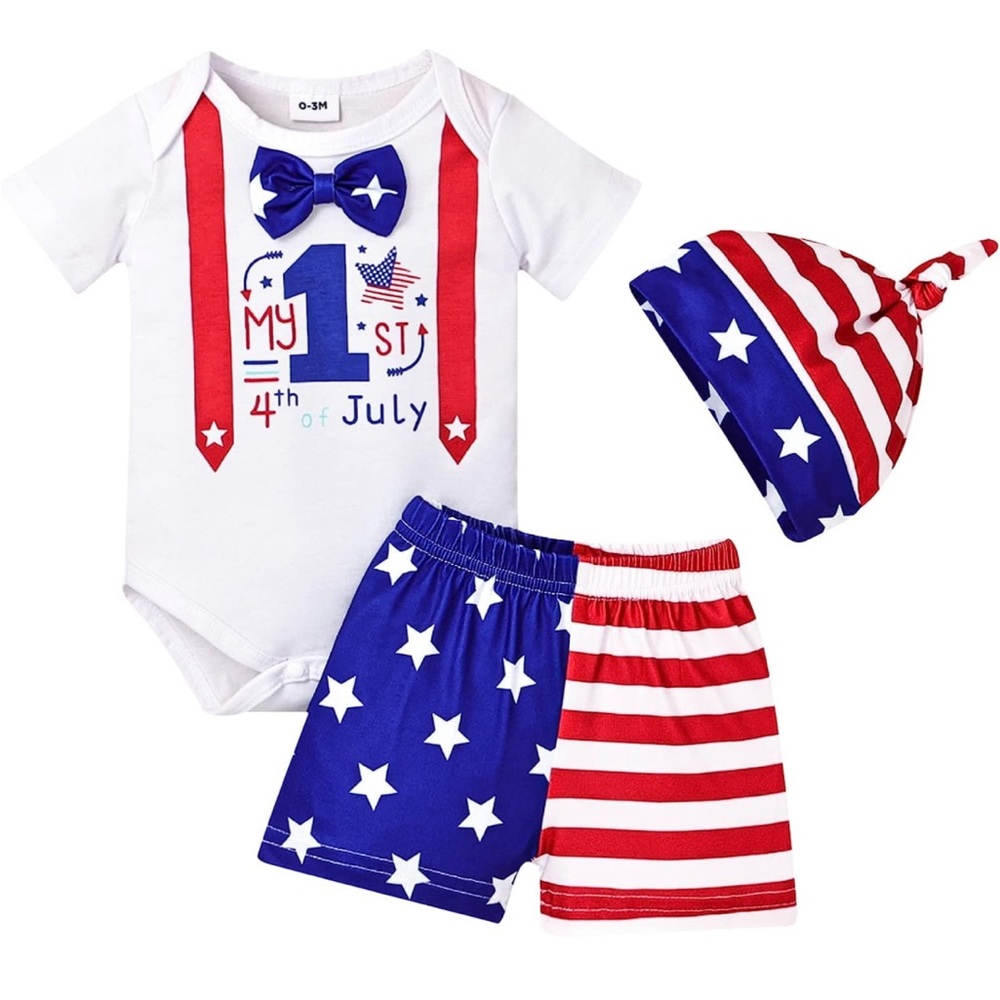 Brand New Baby Boy’s First 4th of July Outfit Set
